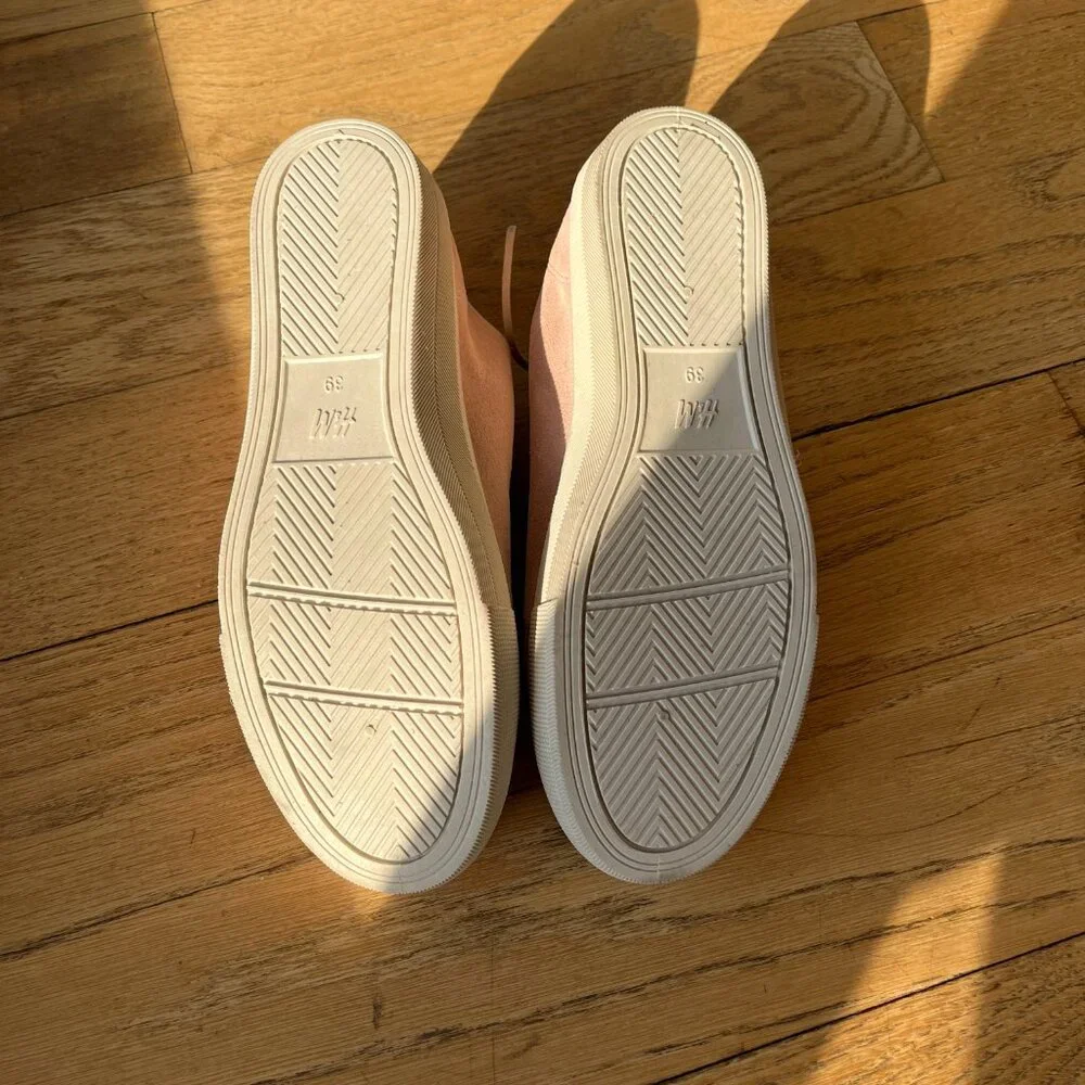 H&M Suede Leather Sneakers in Pink Size 39 NWT